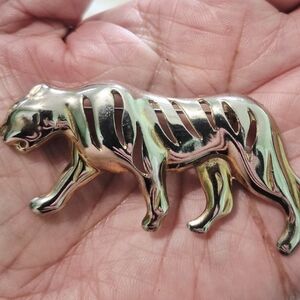 Elegant Gold Panther Brooch